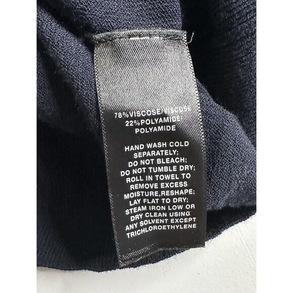 Lafayette 148 New York Black Stretch Short Sleeve Metal Neck Size Medium - Picture 15 of 15